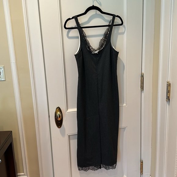 NWOT Ganni Drapey suiting u-neck midi dress SZ 32 - Picture 6 of 6
